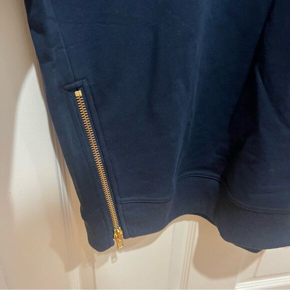 NWT Good Counsel men's king Crewneck sweatshirt with side zip size 2x navy - Picture 7 of 11
